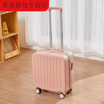 Ye yu luggage small size lightweight trolley case aluminum frame coded suitcase men's and women's boarding case cornus pink-003 fashion zipper style 18 inch (can be boarded without checking in)