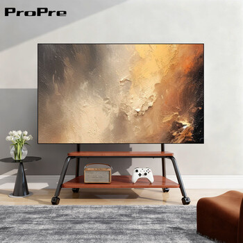 Propre tv mobile stand 32-90 inches universal tv floor stand removable wood grain wheel living room bedroom tv hanger tv stand 42-75 inches art stand/walnut color