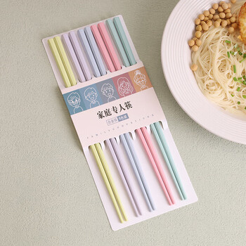 Tuojin japan imported high-quality high-temperature resistant alloy chopsticks for home use, mold-free, 5 colors, one chopstick for each person, non-slip fast child, 5 colors, food contact alloy chopsticks, 5 pairs