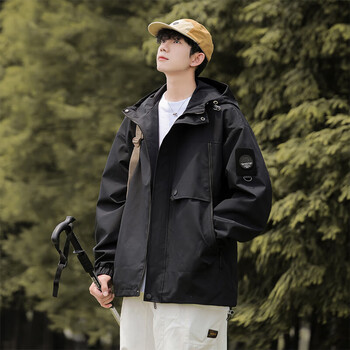 Vuug jacket men's outdoor american korean style sports versatile men's commuting comfortable casual jacket black m