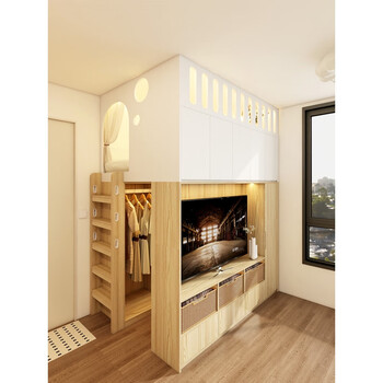 Zhong zhang guan hong kong worker's room bed room customized living room tatami small apartment whole house customized upper and lower beds platform bed solid wood case a 13 years of designer design