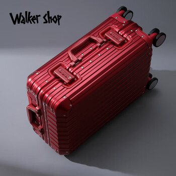 Walker shop suitcase unisex all aluminum magnesium alloy suitcase universal wheel business travel trolley case chinese red (aluminum magnesium alloy) 28 inch check-in box