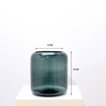 (export last order) medieval glass vase, simple sense, dining table, side cabinet, flower vessel, green colored glass r