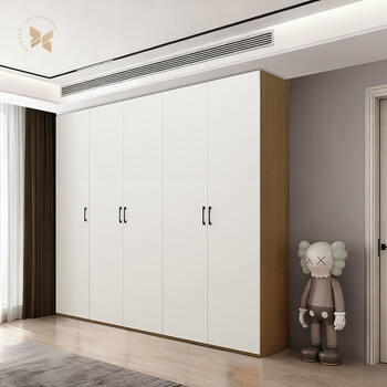 Baili aijia segmented customized wardrobe 2025 hot style large wardrobe home master bedroom finished furniture decoration combination 2.4*1.35*0.6 f4 star main material three-door wardrobe remarks color model
