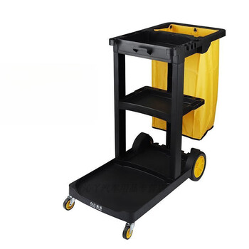 Bun peng cloth straw cart hotel guest room special tool cart cleaning rice hotel hotel shopping mall property cleaning tools multi-functional trolley baiyun black cleaning cart 2025 thickened version