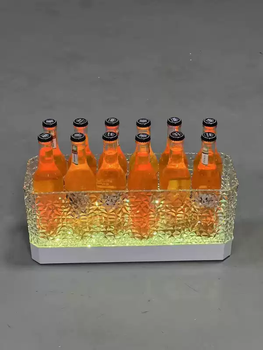 Yusenyi luminous beer bucket commercial ktv bar wine ice bucket pc anti-fall ice pattern led internet celebrity party ice water frame basket anti-fall 12 masonry ice buckets