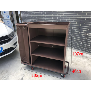 Hotel linen cart, guest room service cart, hotel work cart, cleaning cart, stainless steel trolley, cleaning cart, extended single side 5-inch carpet silent wheel