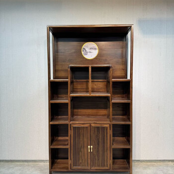 New yuechen bogu rack duobao pavilion bookcase three-combination entrance partition cabinet tea room study antique display shelf middle cabinet 196*110*33