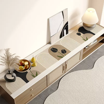 Yusenyi morandi high-end tv counter top protection mat sideboard cover shoe cabinet table mat entrance hall table mat mengqi 45cmx200cm