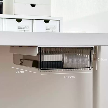 Yusenyi invisible drawer-type storage box under the desk desktop office organizer box shelf work station debris hidden artifact transparent gray trumpet transparent gray trumpet