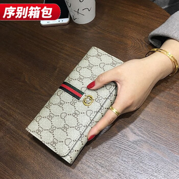 Ye yu's new wallet for women, middle-aged mother's coin purse, long folding wallet, large capacity coin purse, multi-card slot card holder, gray