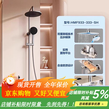 Hengjie (hegii) shower set bathroom shower simple surface-mounted spray gun shower constant temperature shower bathroom household 916 descaling upgrade 933-333-sh gun ash