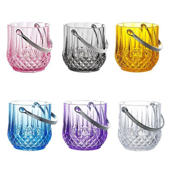 Vinoa acrylic ice bucket internet celebrity small ice bucket portable commercial champagne ice bucket plastic home bar ktv small ice bucket 6 buckets free 6 ice clips transparent ice bucket 1.05l