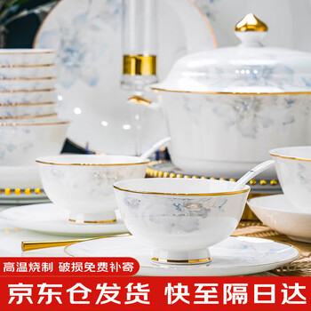 Yichen jingdezhen ceramic dishes and tableware high-end complete set of dishes and bowls set gift box housewarming wedding gift