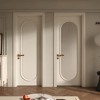 Solid wood door bedroom door solid wood composite painted door room door french light luxury cream style classic double door solid wood composite painted door a