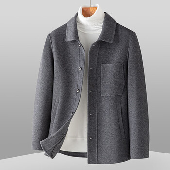 Armani exchange armani autumn and winter new high-end woolen jacket men's double-sided woolen casual warm wool sweater jacket men gray 4xl