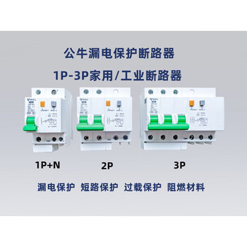 Bull 63a air switch with leakage protector 32a air conditioner water heater household 2p circuit breaker leakage protection air switch 1p+n 10a