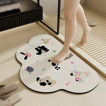 Yusenyiyunduo diatom mud absorbent mat american bathroom floor mat bathroom door carpet bathroom toilet anti-slip foot mat milk sugar diatom mud soft cushion cloud shape 40x60cm (upgraded thickening 4mm丨environmental protection and no odor)