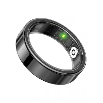 Nuibc smart ceramic ring non-invasively measures blood sugar, heart rate, blood pressure, blood oxygen, waterproof, bluetooth compatible, samsung and apple, black, size 7, finger circumference 54mm, weight 40-55kg