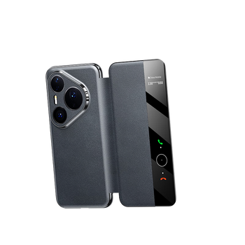 Quasi-new product twiceverse is suitable for huawei pura80pro mobile phone case, genuine leather pura80pro+ flip-up smart window, sleep-free flip-free answering