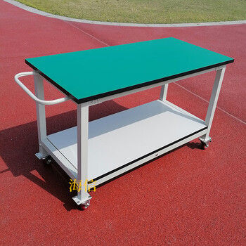 Shantou lincun trolley workshop double-layer material cart turnover cart wheeled workbench stainless steel trolley tool cart 100*80*75