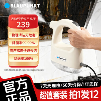 Blaupunkt steam cleaner, household kitchen range hood, air conditioner, fabric sterilization, mite removal, high temperature and high pressure steam cleaner, portable multi-function all-in-one cleaner, upgraded version 120, high temperature decontamination
