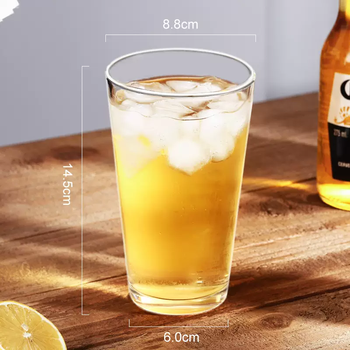 Yusenyi american british pint cup draft beer cup large wide mouth cup bar special juice drink cup craft beer cup (transparent style) 470ml