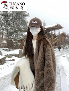 Woodpecker fur coat for women autumn and winter lamb velvet lamb velvet cotton coat fur integrated 2026 new winter women's plush thick s