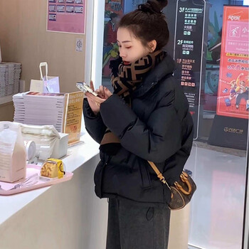 Semir super nice short down jacket women's winter 2025 new white duck down thickened small bread jacket black s recommended 80-110 catties