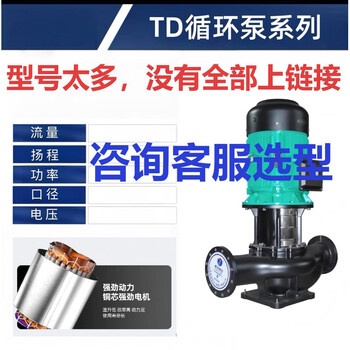 Single-stage vertical pipeline circulation centrifugal pump hot and cold water pressurization air conditioning cooling hvac water large flow booster td 380v