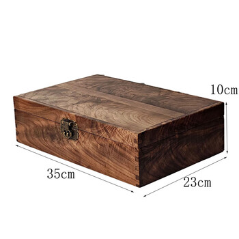 Mahogany wenwan walnut storage box solid wood bracelet box storage box collection box multi-grid storage default