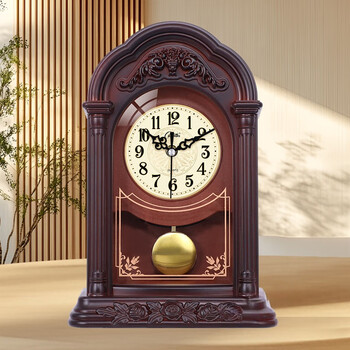 Compas european retro desk clock living room creative clock desktop bedroom silent desk clock old-fashioned sitting pendulum clock 6829 ultra-quiet desk clock