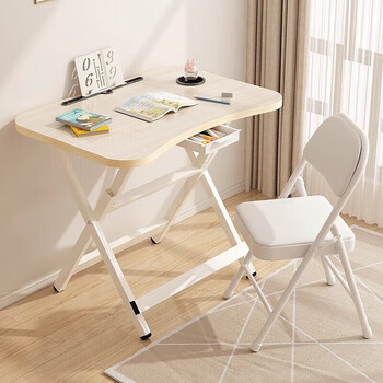 Small craftsman children's study table household foldable computer desk simple student writing desk small table white maple color