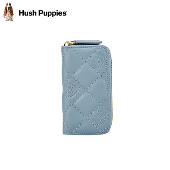 Hush puppies new stylish and simple rhombus multifunctional key bag storage bag portable card holder coin purse blue