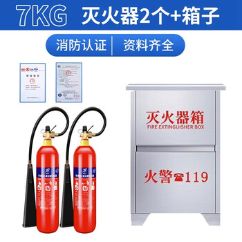 Carbon dioxide fire extinguisher 3/7/5kg two kilograms portable trolley type co2 dry ice gas machine room factory dedicated 7kg carbon dioxide fire extinguisher 2 + stainless steel box 24 years 1220