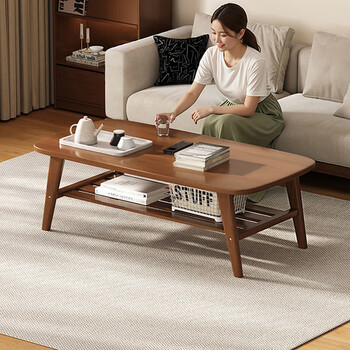 Arctic tree coffee table living room simple small apartment 2025 new sofa side tea table small table walnut color 120*55