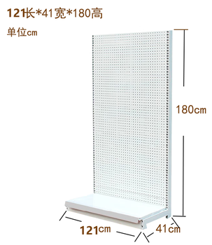 Thickened perforated board shelf mobile phone accessories baking hardware tool rack jewelry fishing gear exhibition perforated plate display rack (single side) off-white main 121*41*180cm