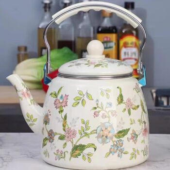 Enamel kettle 15l25l3345l thickened enamel kettle milk tea kettle medicine pot induction cooker open flame universal 1ml 3 points 3l aromatic pear-shaped kettle - with filter 6 points 6 pounds water capacity more than 1l