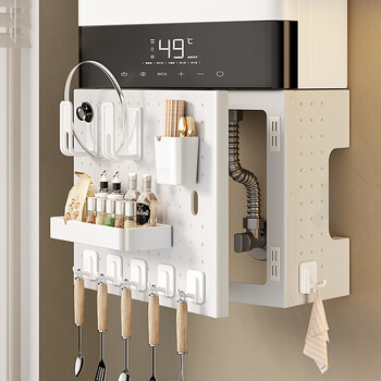 Mnicn kitchen storage decorative hole board to hide the ugly natural gas wall-mounted furnace gas pipeline water heater storage rack cover can open the hole type cover width 35 height 30 depth 15