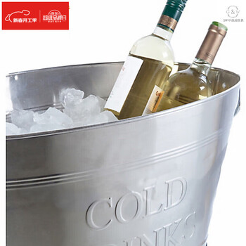 Ogbi ice bucket outdoor european style ice bucket home bar commercial outdoor large ice bucket stainless steel champagne bucket red stainless steel bucket with words on the length 50 height 28.cm