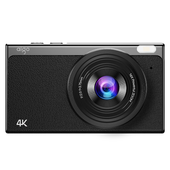 Aigo patriot d1 student digital camera birthday gift for girls entry-level high-definition travel campus small card machine retro ccd replacement front and rear dual camera black 64g