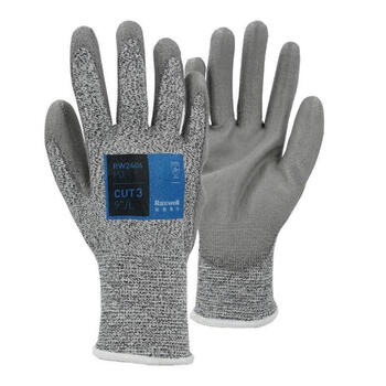 Raxwell anti-cut gloves level 3 anti-cut 13-pin pu coated labor protection custom-made puncture-resistant, tear-resistant and wear-resistant 1 8 /m-p03
