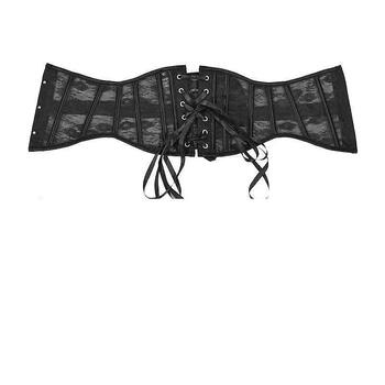 Knfn sculpting beautiful small waist palace belt vest shaping waist waist clip back tie palace corset women tightening non-curling super fairy hollow lace belt - black xs size suitable for 70-90 jin