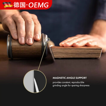 Oemg german roller knife sharpener two-angle kitchen multi-function roller kitchen knife quick sharpening stone anti-slip design knife sharpener set (brown) diamond 400+ 1000 mesh one size