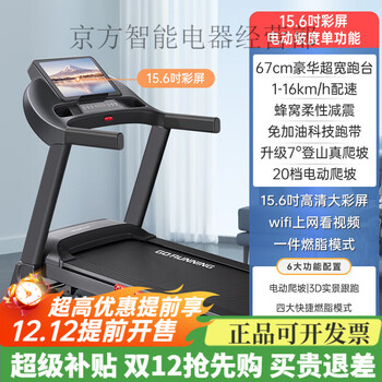 Lijiujia mammoth treadmill, home model, folding, climbing, silent, small, indoor walking, dedicated to large gyms, 15.6-inch color screen, electric incline single function/20 gears