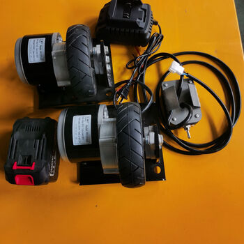 Beyzk portable folding transport flatbed electric trolley flatbed truck load king smart electric trolley trailer dual motor drive modification kit 6 amp battery