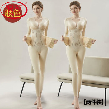 Langsha (langsha) one-piece reinforced version of the winter warm plus velvet tummy control waist and buttocks shaping body slimming body sculpting underwear warm and shaping skin color l weight 110-125 pounds