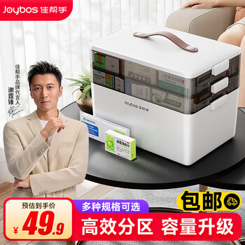 Jia helper large household medicine box large capacity household medicine box multi-layer medicine classification storage extra large medicine box free shipping 3 layers 34*22*25.5cm partitioned storage