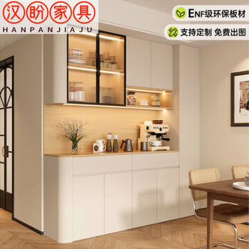 Hanpan sideboard wall-mounted multi-functional living room cream style storage cabinet arc medieval wine cabinet home cabinet customization type a 80*42*200 enf grade 18mm back panel