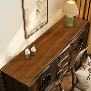 Yusenyi imitation wood grain sideboard mat mahogany grain tv counter top protection mat waterproof pvc table mat entry shoes palace rosewood 40cmx220cm (smooth corners care for skin)